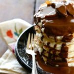Buttermilk Pancakes With Chocolate Truffle Syrup & Candied Pears
