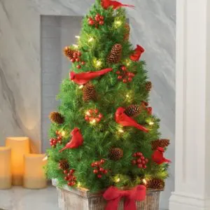 Mini christmas trees delivered from Harry & David.