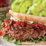 Lamb Burgers With Pepper and Onion Relish