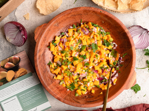 Mango salsa in a large bowl.