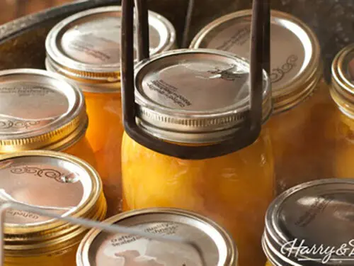 Canning peaches process.