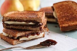 Skinnytaste Pear and Brie Gourmet Grilled Cheese Sandwich