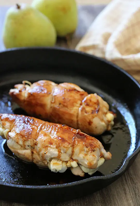 SkinnyTaste Stuffed Chicken with Pears and Brie Recipe