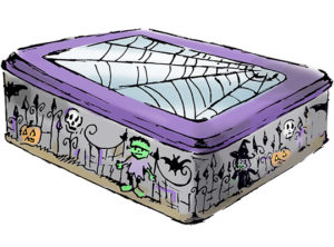 Harry & David Halloween Packaging -- Coffin-shaped box filled with sweet surprises
