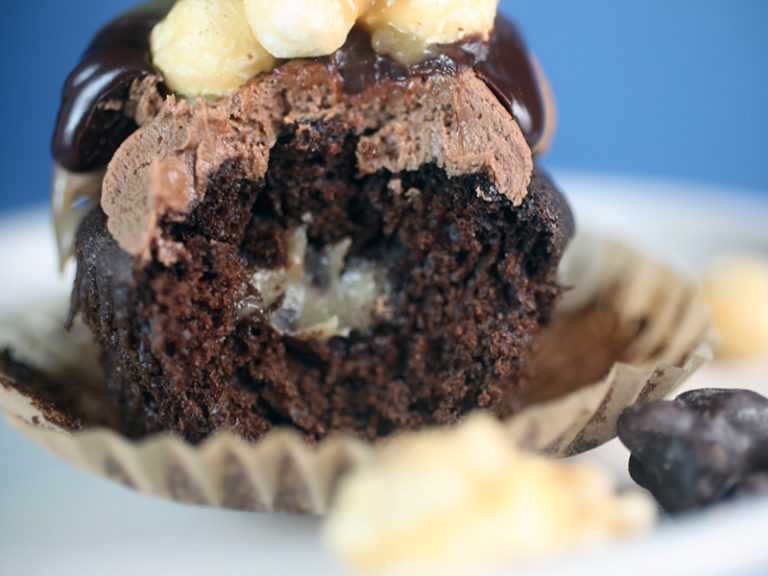 Bakerella’s Moose Munch® Dark Chocolate Caramel Cupcakes Recipe