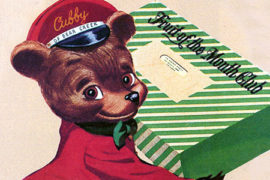Cubby, the Harry & David bear mascot for nearly 40 years