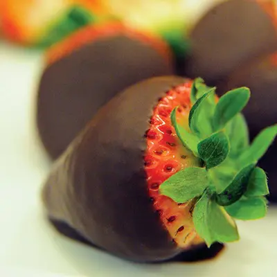 chocolate covered strawberry, hand-dipped at Harry & David