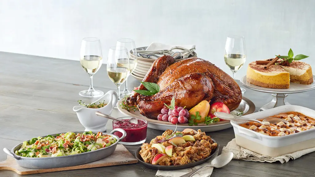 This is an image of Thanksgiving quotes. Thanksgiving turkey and side dishes. 