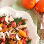 HoneyBell, Strawberry, Spinach Salad With Warm Bacon Citrus Dressing