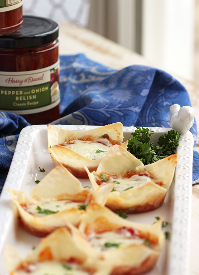 Wontons using Pepper and Onion Relish
