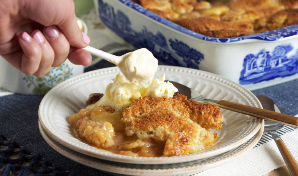 Peach Cobbler recipe with cream