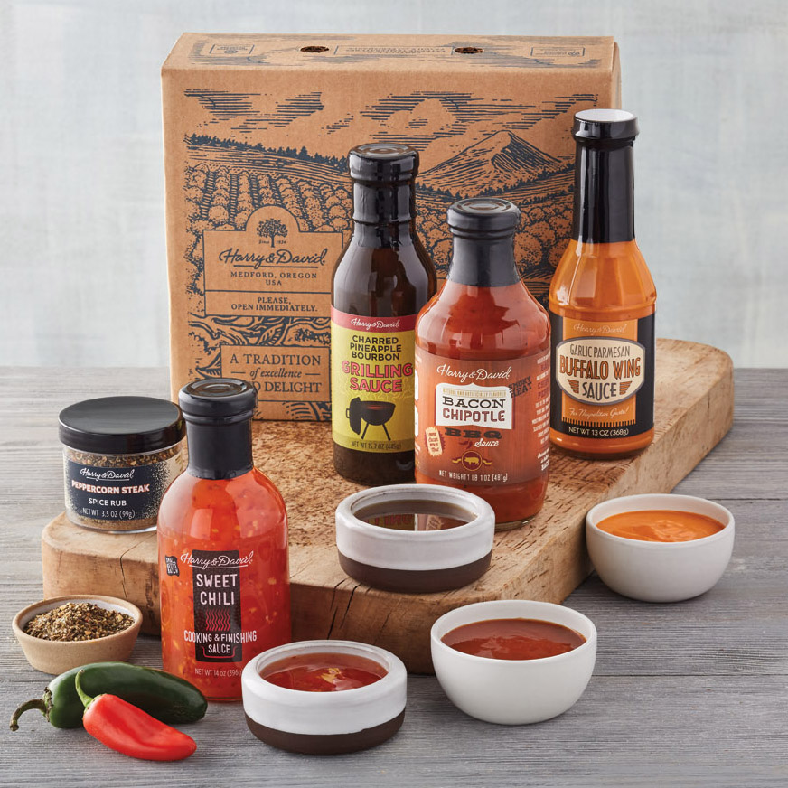 gift box of bbq sauce and spice rubs