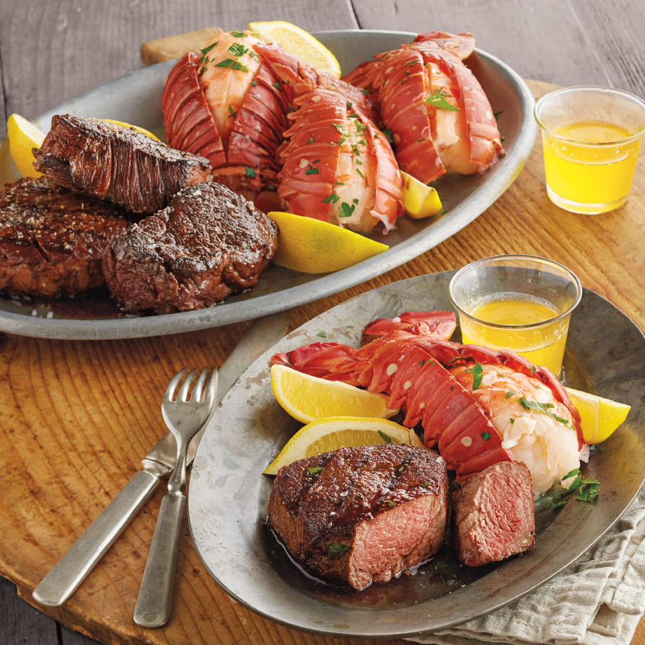 steak and lobster dinner for father's day gif idea