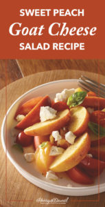 Peaches and goat cheese salad