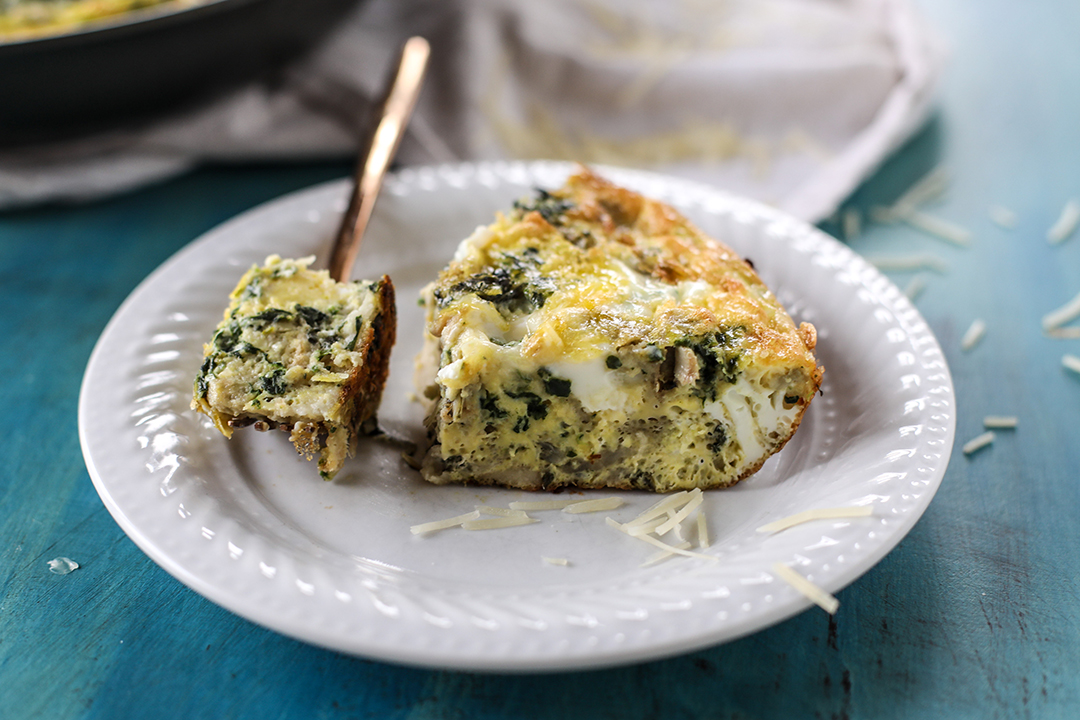 Thanksgiving Leftovers Recipes — Spinach and artichoke stuffing frittata
