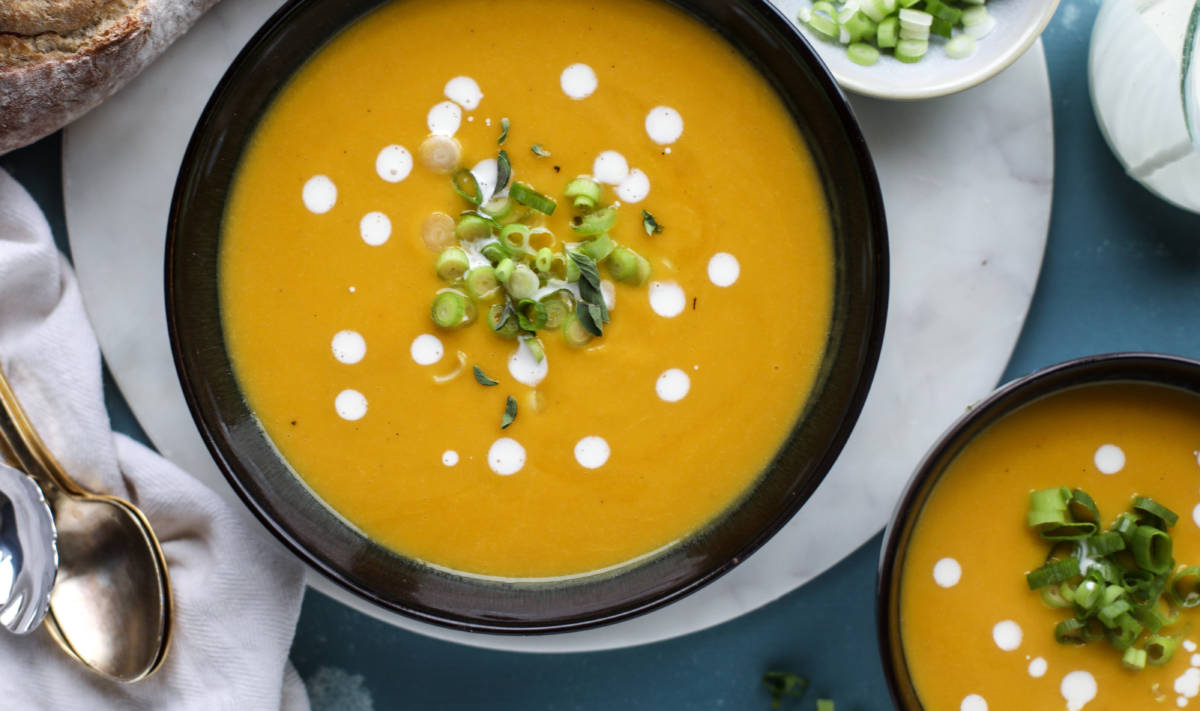 This is an image of butternut squash soup