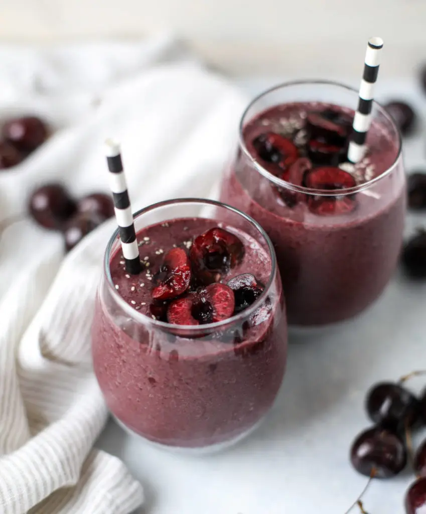 This is an image of a chia cherry smoothie.