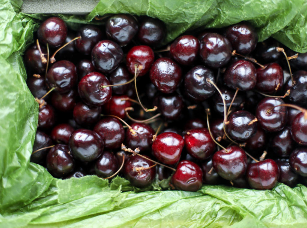 This is an image of cherries used in a chia cherry smoothie.