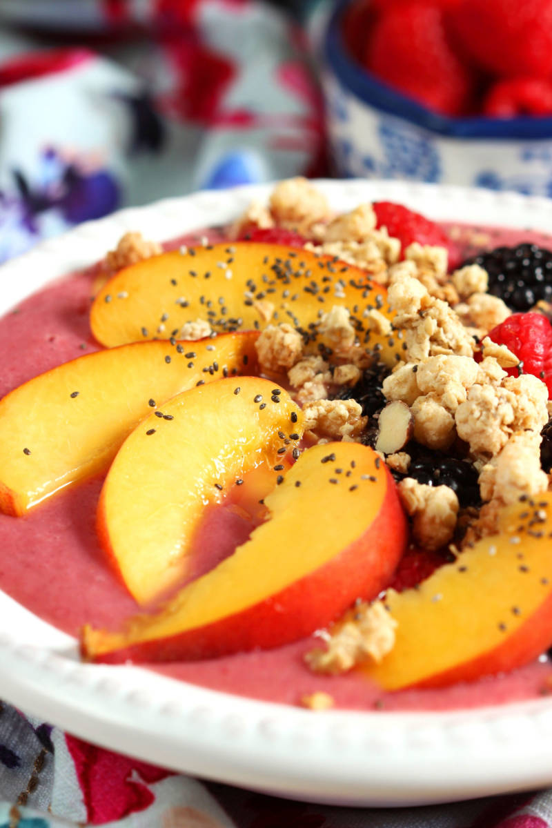 Berry Peach Smoothie Bowl Recipe