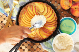 Peach Cake Recipe with Ice Cream