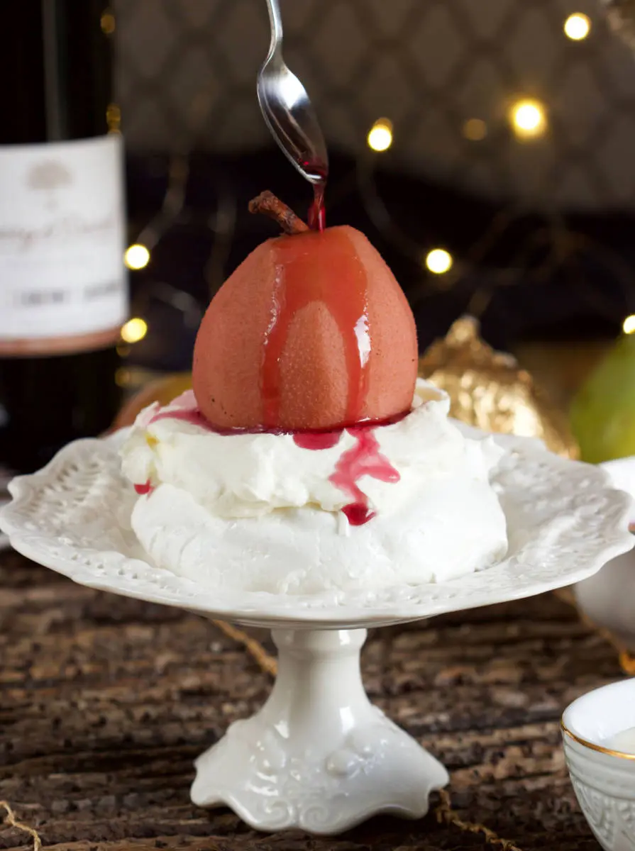 Poached Pear Recipe - Pavlova Recipe