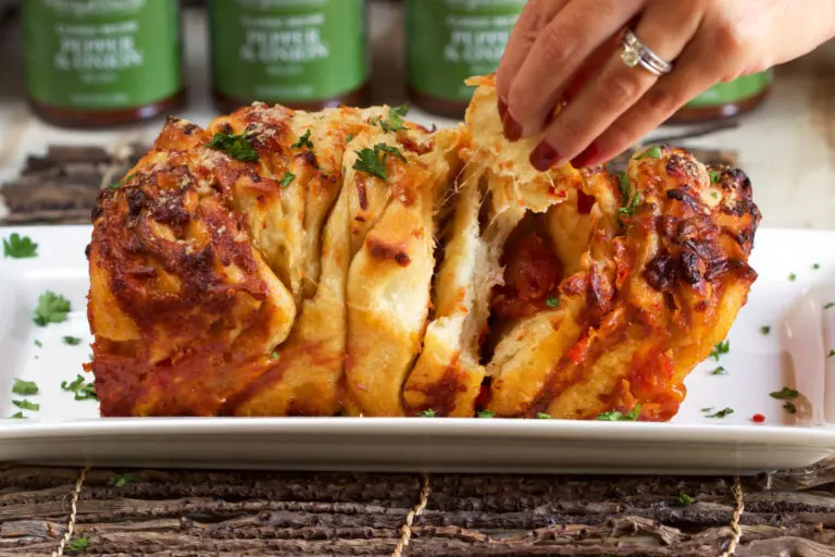 Cheesy Pepper and Onion Pull Apart Bread