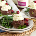 Mini Meatloaf Cupcakes with Cranberry Relish Glaze