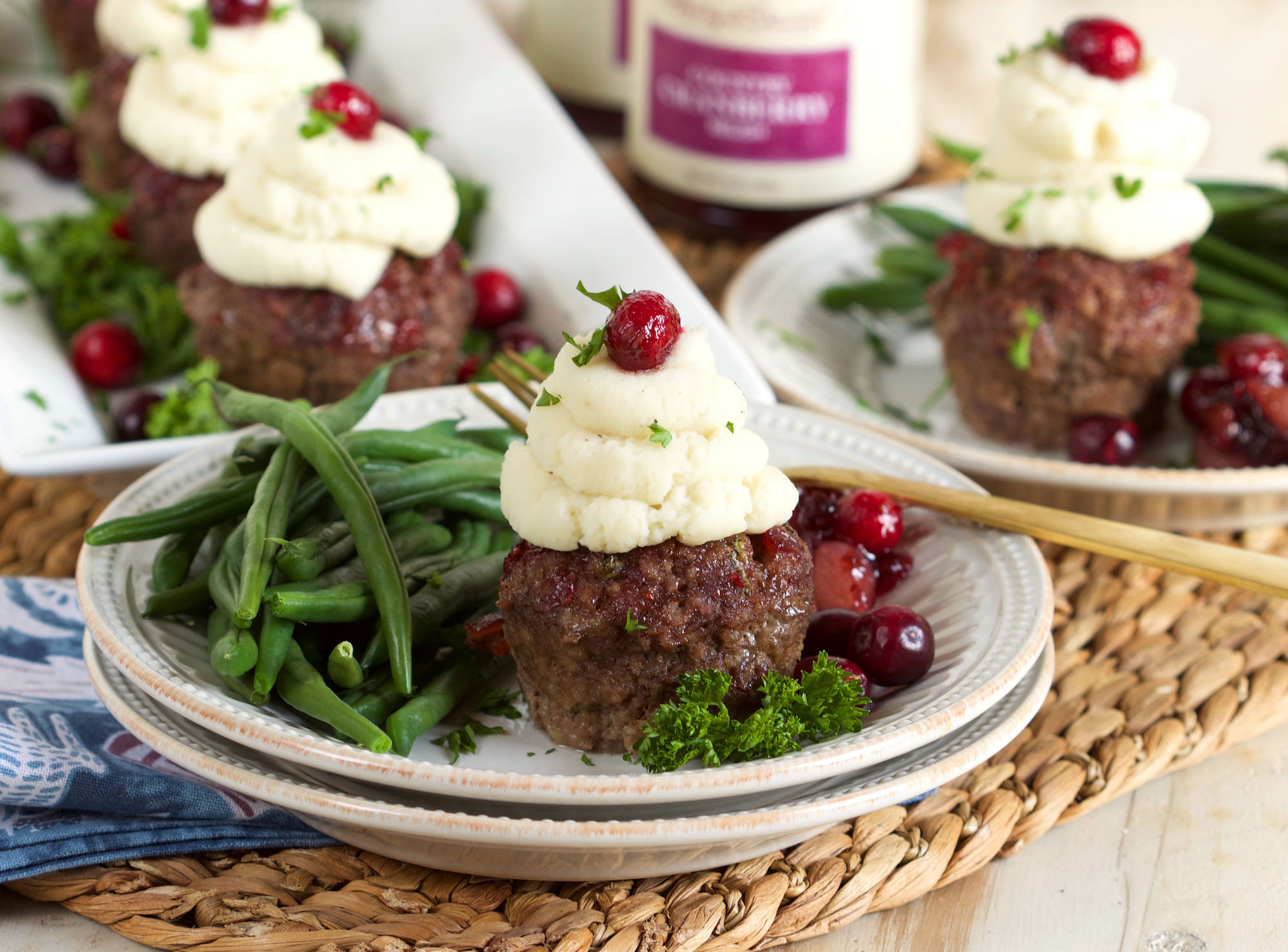Mini Meatloaf Cupcakes with Cranberry Relish Glaze The Table by Harry