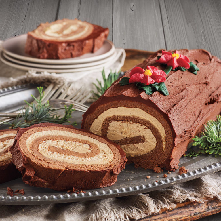Yule Log Christmas Cake