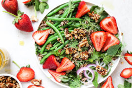 Plant-Based Strawberry Salad With Maple-Nut Clusters