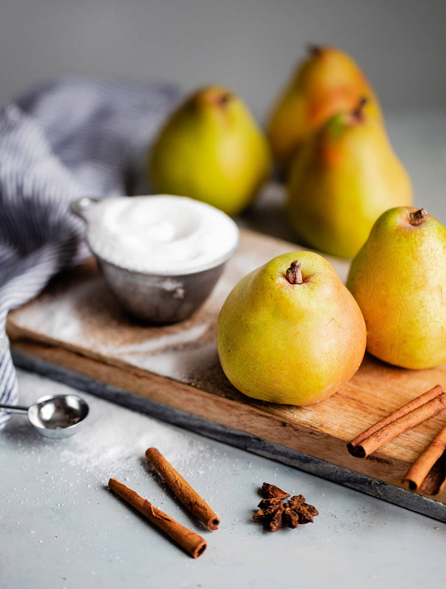 pices to use for poached pears recipe
