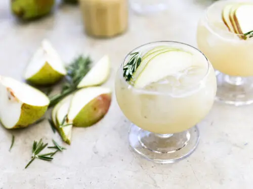 Pear Gin Fizz holiday cocktail recipe