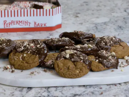 This is a photo of peppermint bark cookies.