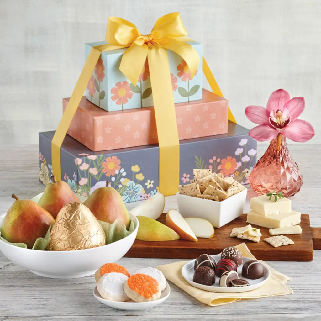 gift tower for mother's day with flower