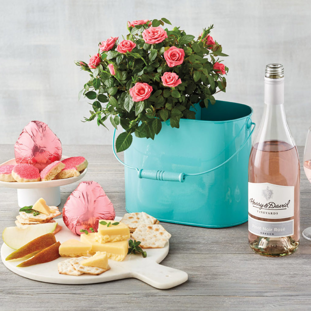 rose wine and chocolate gift for mother's day gifts