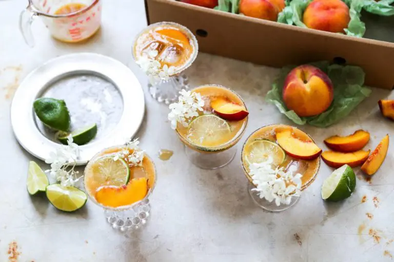 Sparkling Elderflower and Fresh Peach Margarita Recipe