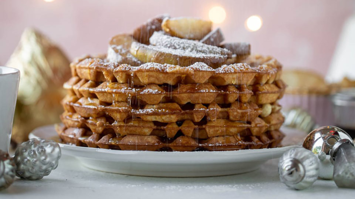 Need a good Christmas breakfast idea? Make fluffy snowflake and gingerbread  men waffles