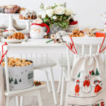 Christmas Tablescape With Snacks and Christmas Crafts for Kids