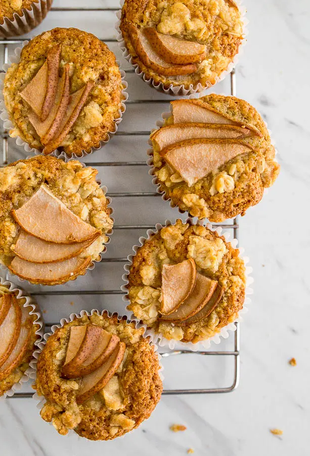 Pear Muffins with Oat Streusel