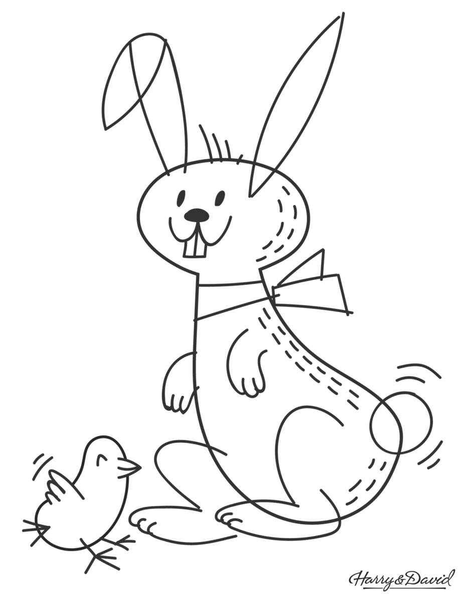 Printable Easter Coloring Page with Bunny