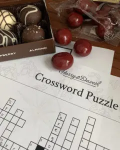 crossword puzzle and chocolate