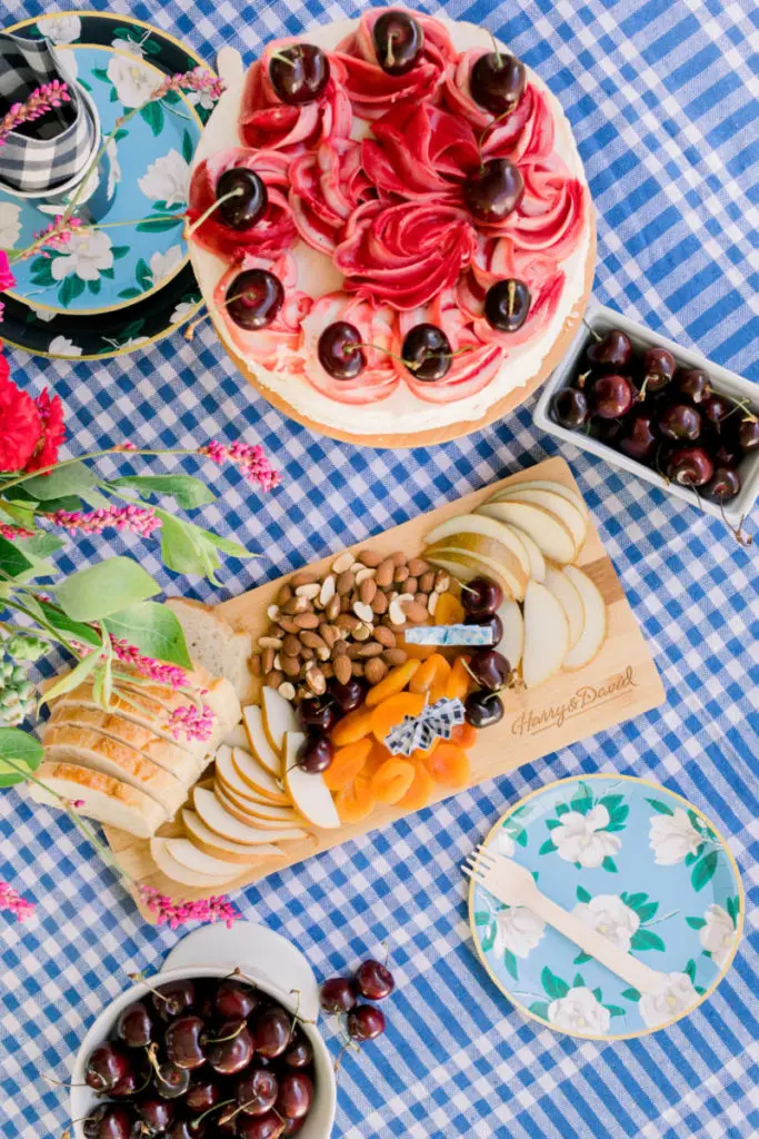 summer snack board at 4th of july party