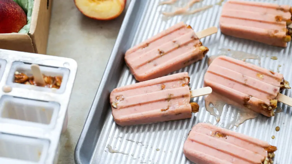 fruit popsicle from nectarines and yogurt