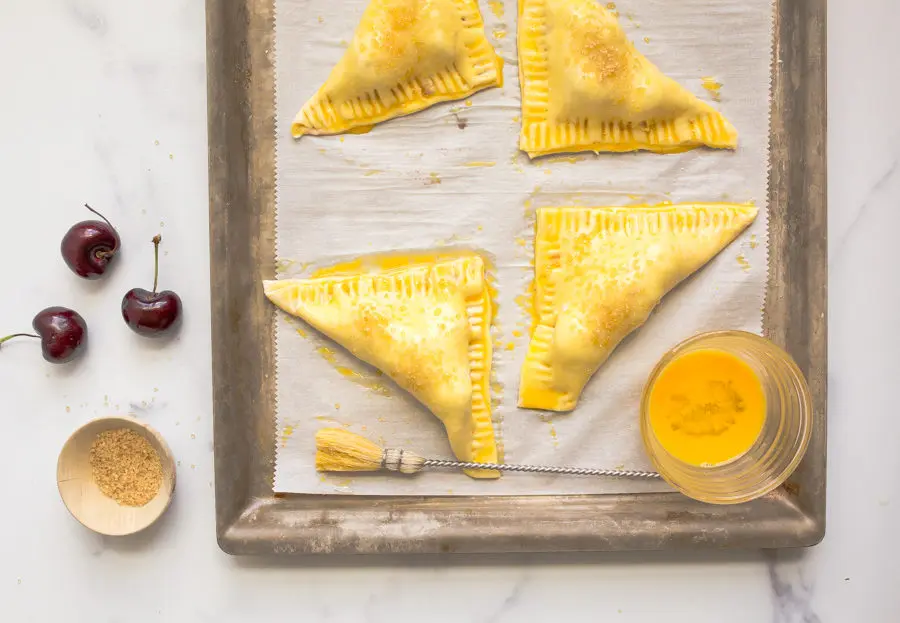 cherry turnovers with egg wash