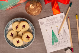 printable Christmas cards with Harry & David cookies