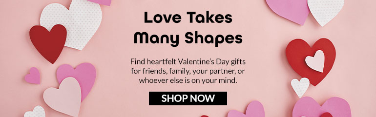 Love takes many shapes banner ad