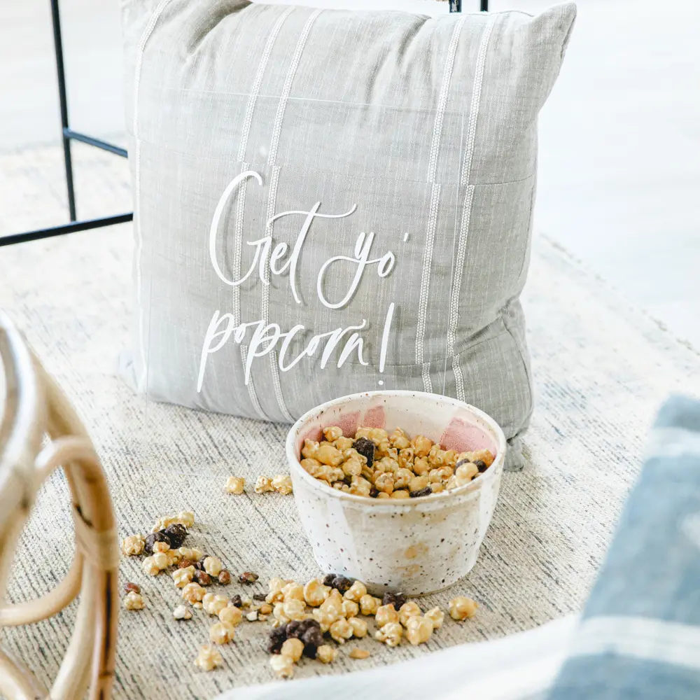 popcorn and pillow