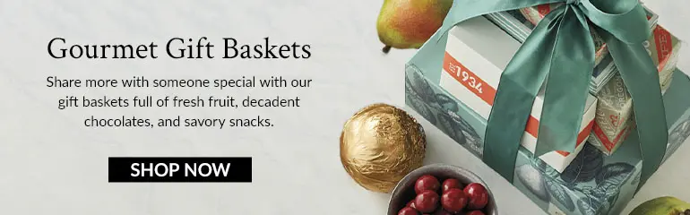 Gourmet gift baskets ad