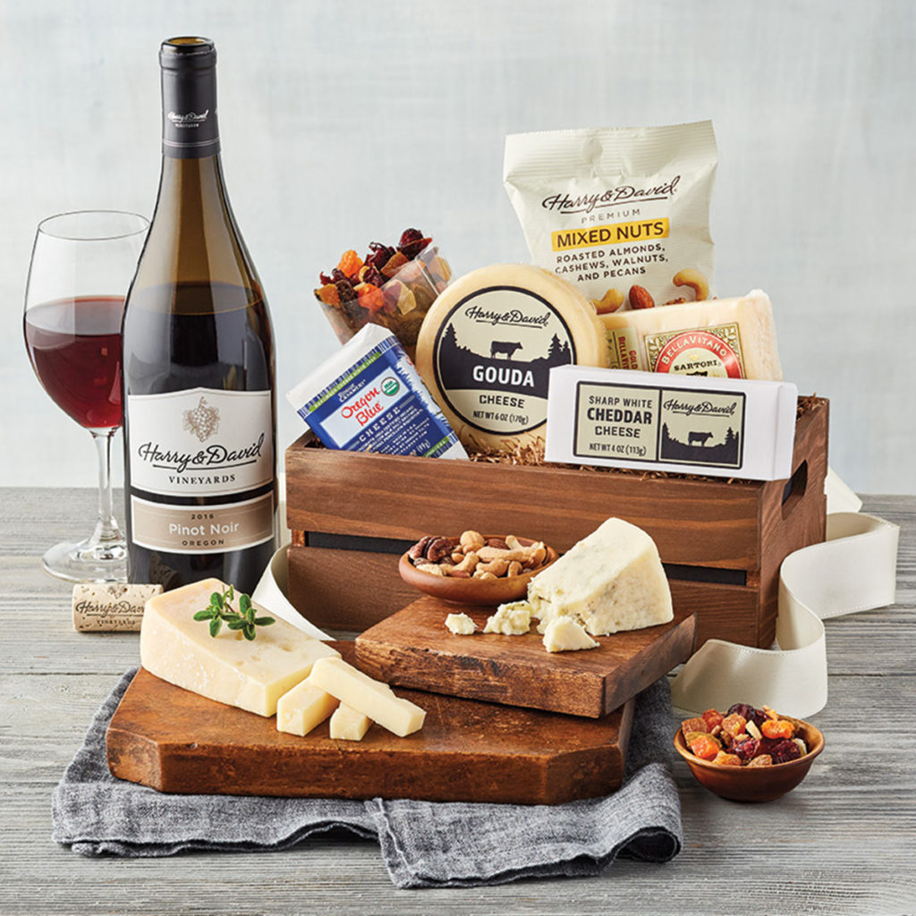 wine and cheese gift basket