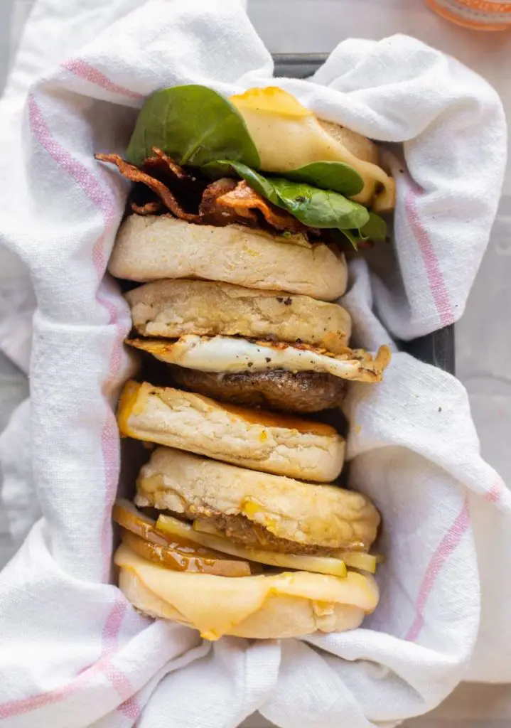 breakfast sandwiches on Wolferman's Super-Thick English Muffins